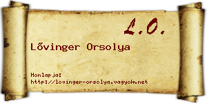 Lővinger Orsolya névjegykártya