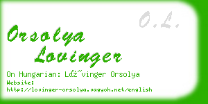 orsolya lovinger business card